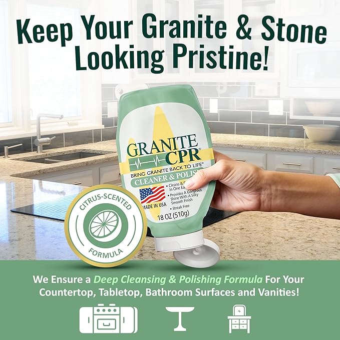 CPR Granite Cleaner Can Be Used Daily On Granite, Quartz & Corian. Leaves A - Image 2