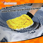 Car Wash Mitt Microfiber, Premium Chenille Microfiber Wash Car Mitts Sponge - Image 4