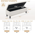 50" Storage Ottoman Bench, Tufted Ottoman - Image 2