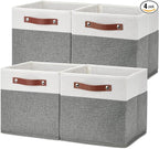 Temary Cube Storage Bins 4 Pack Storage Cubes 11×11 Fabric Storage Bins by TEMARY