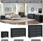 Black Dresser, Farmhouse 6 Drawer Dresser - Image 3