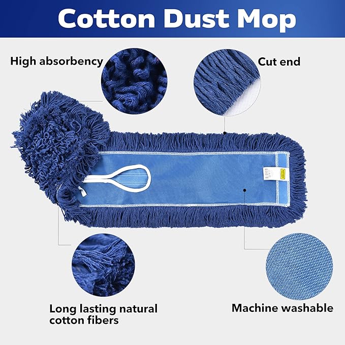 MATTHEW CLEANING 36'' Industrial Strength Cotton Dust Mop Refill Washable - Image 3