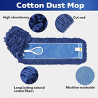 MATTHEW CLEANING 24'' Industrial Strength Cotton Dust Mop Refill Washable - Image 3