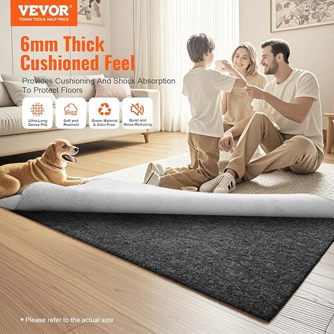 VEVOR Slip-Resistant Rug Pad, Protective Cushioning Carpet Pad, 1-2㎡ Area - Image 2