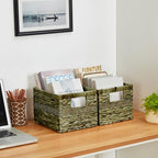 Water Hyacinth Wicker Basket, Decorative Woven Baskets - Image 7