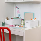 Curver Jute Decorative Plastic Organization and Storage Basket Perfect Bins - Image 6