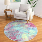 IOHOUZE Round Area Rug 5 Ft Circle Entryway Rugs Round Washable Door Mat Indoor by iOhouze