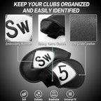 FINGER TEN Premium Synthetic Leather Stylish Iron & Wedge Golf Head Covers - Image 3