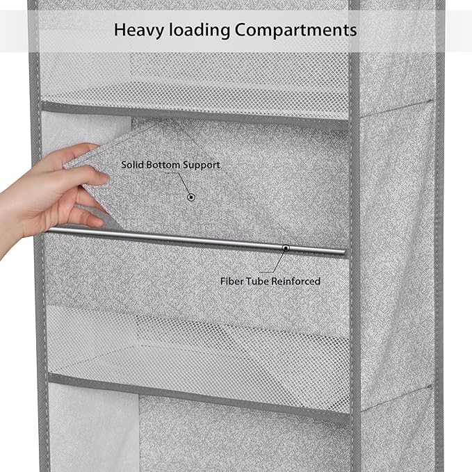 Univivi 6-Shelf Over Door Hanging Organizer Fabric Baby Door Storage - Image 5