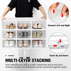 Kuject 15 Pack Shoe Storage Boxes, Large Clear Plastic Stackable Shoe Organizer - Image 5