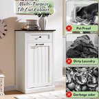 Tilt Out Laundry Hamper Cabinet, 10 Gallon Farmhouse Trash Can Cabinet - Image 4