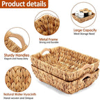 Wicker Baskets 2 Pack, Water Hyacinth Wicker Storage Basket - Image 3