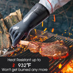 COOLJOB Heat Resistant Oven Gloves, Waterproof Liquid Silicone BBQ Grilling - Image 4