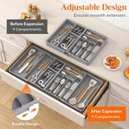 Lifewit Large Silverware Drawer Organizer, Plastic Cooking Utensil Tray - Image 3