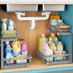1 Packs 2 Tier Grey Under Sink Organizer, Under Sink Organizers and Storage by Unknown