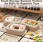 3 Pack Small Storage Baskets for Organizing, Cute Woven Decorative Gift Baskets - Image 3