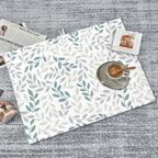 Grey And Blue Leaves Branches Microfiber Absorbent Reversible Dish Drying Mat - Image 8
