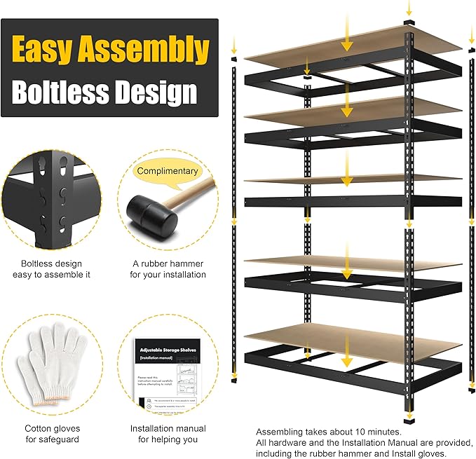 PrimeZone 6 Pack Heavy Duty Storage Shelves - Image 5