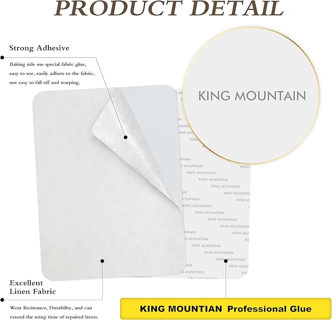 KING MOUNTAIN Fine Linen Repair Patches, Self-Adhesive Linen Fabric Patches - Image 2