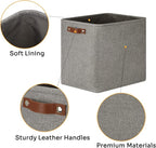 DULLEMELO Grey Storage Baskets 2 Pack Extra Large Fabric Shelf Baskets - Image 6