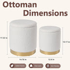 Royal Windsor Boucle Round Ottoman - Image 2