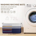 72L Large Laundry Basket with Leather Handles - Image 7