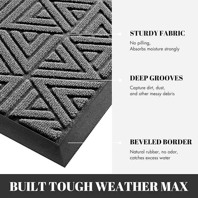 Yimobra Large Door Mat 47x24, All-Weather Waterproof Non-Slip Welcome Matt - Image 4