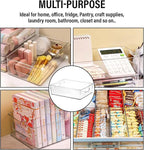 Clear Plastic Storage Bins, Home Bathroom Laundry Room Freezer Refrigerator - Image 6