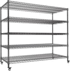 AIRAJ 60” W Storage Shelves Heavy Duty | 5 Tier Wire Shelving | 3500 LBS Metal by AIRAJ