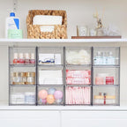 Vtopmart 10 Pack Clear Small Stackable Storage Drawers, Acrylic Bathroom Makeup - Image 2