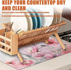 Pink Poppy Flower Dish Drying Mat - Image 6