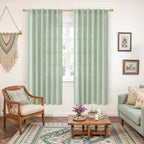 YoungsTex Sage Green Linen Curtains - Image 2