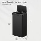 EKO Nova Sensor Trash Can, 21 Gallon/80 Liter Stainless Steel Rectangular - Image 2