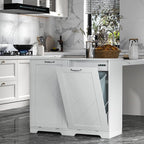 VECELO Double Tilt Out Kitchen Trash Bin Cabinet Dog Proof Garbage Can - Image 3
