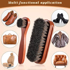 2 Pcs Horsehair Shine Shoes Brush Kit Polish Dauber Applicators Cleaning - Image 4