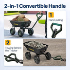 VIVOHOME 4 Cu.Ft 660lbs Wheelbarrow Garden Cart Dump Wagon - Image 3