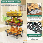 3-Tier Rolling Pantry Floor Organizer and Storage Cart - Image 4