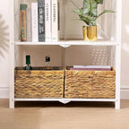 Rectangular Storage Basket 2PCS Water Hyacinth Baskets, Hand-Woven Baskets - Image 3