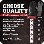 KITCHEN PERFECTION Silicone Smoker Oven Gloves -Extreme Heat Resistant BBQ - Image 8