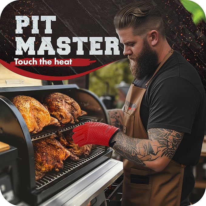 KITCHEN PERFECTION Silicone Smoker Oven Gloves -Extreme Heat Resistant BBQ - Image 3