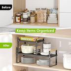 DOLALIKE Expandable kitchen Countertop Organizer, Stackable Cabinet Shelf - Image 3