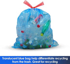 13 Gallon Recycling Trash Bags, Unscented 200 Count Drawstring Tall Kitchen - Image 4