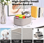 Small Grey Baskets for Organizing, Woven Baskets for Storage, Small Organizer - Image 3