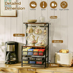 Pinzoveco Tea Bag Organizer, Large Tea Organizers and Storage Box, 2 Drawers - Image 3