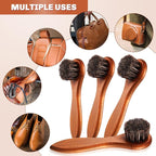 4 Pcs Horsehair Shine Shoes Brush Kit Polish Dauber Applicators Cleaning - Image 5