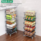 5 Tier Fruit Basket for Kitchen, Stackable Bins Wire Rack - Image 4