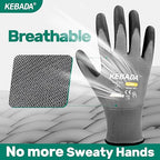 Kebada W1 Work Gloves for Men and Women, PU Coated Safety Gloves - Image 7
