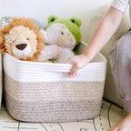 NaturalCozy Storage Baskets 16.8”x13”x7.6” Cotton Rope Woven Baskets - Image 9