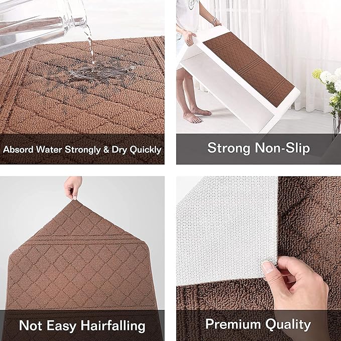 REFETONE Indoor Doormat, Front Back Door Mat 16"x24" Absorbent Rubber Backing - Image 4
