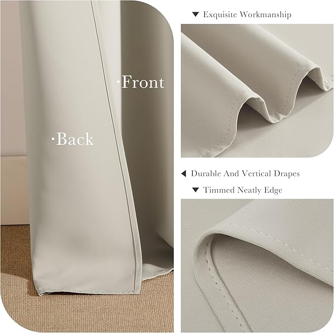 PONY DANCE Black Out Curtains for Bedroom 54 inch Length 2 Panels Set, Thermal - Image 5